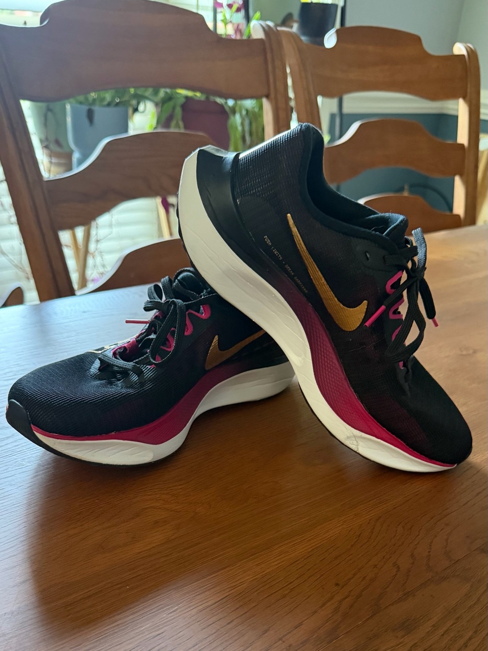 Nike Women’s Zoom-fly, Size 9, Black with Pink and Gold accents